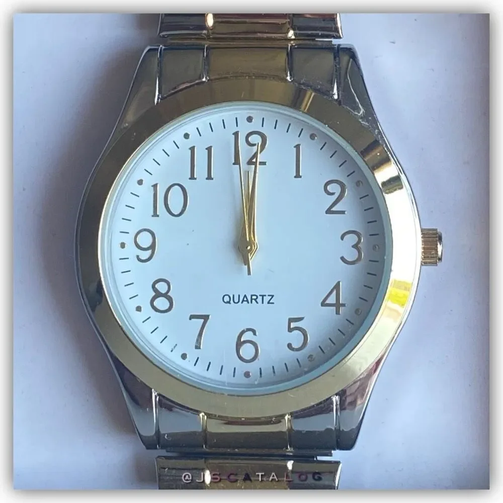 New Quartz Unisex Gold & Silver Plated Watch